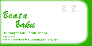 beata baku business card